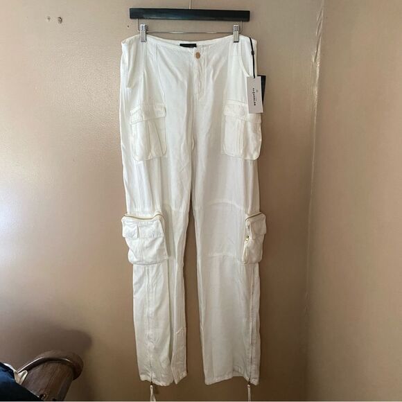 NWT Retrofete Kelani Jeans pants white cargos loose fit low rise SER.O.YA Sz 30 - Picture 12 of 16